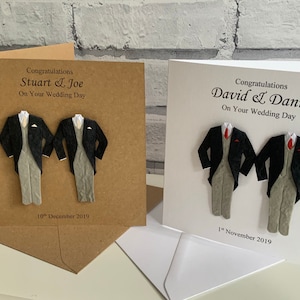 Carte de mariage gay personnalisée, Mr & Mr, couple gay