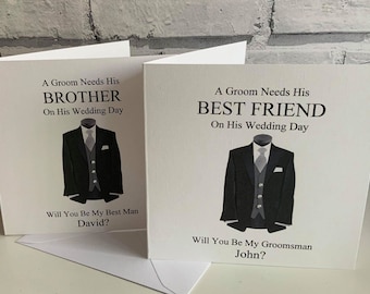 Will You Be My Best Man Card Personalised, Usher, Page Boy, Groomsman, Witness, Brother, Dad, Nephew, Friend