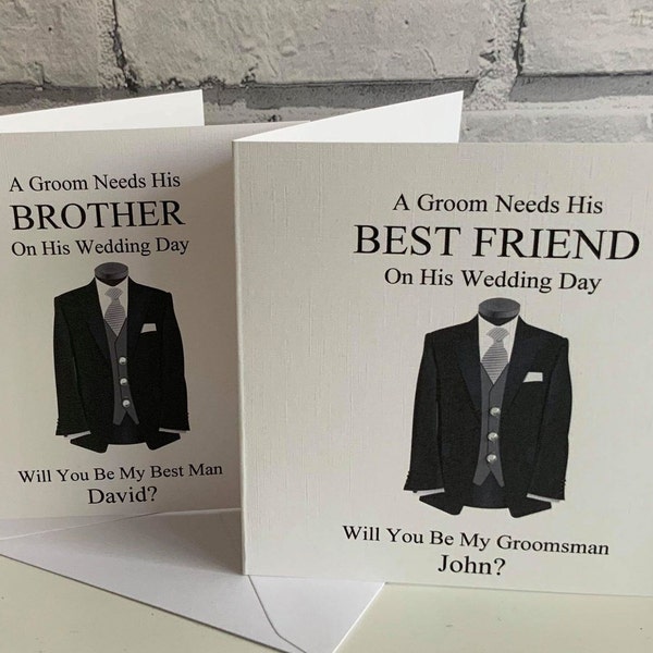 Will You Be My Best Man Card Personalised, Usher, Page Boy, Groomsman, Witness, Brother, Dad, Nephew, Friend