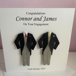 Carte de fiançailles gay personnalisée, Mr & Mr, couple gay