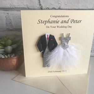 Personalised Wedding Card Personalised Wedding Day Card Couple, Mr & Mrs Cream