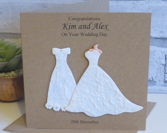 Lesbian Gay Wedding Card, Mrs and Mrs Personalised