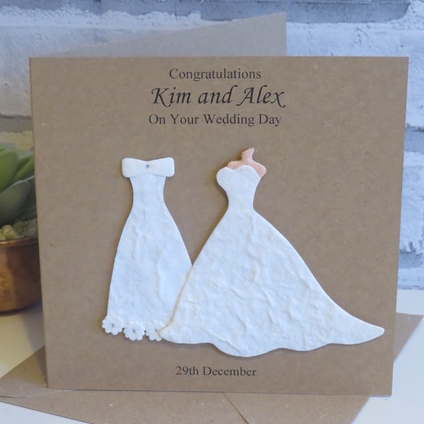 Lesbian Gay Wedding Card, Mrs and Mrs Personalised