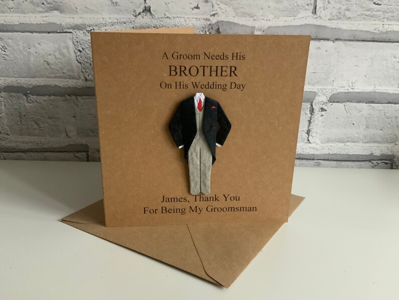 Dad Page Boy Best Man Witness Groomsman Personalised Thank You Usher Card