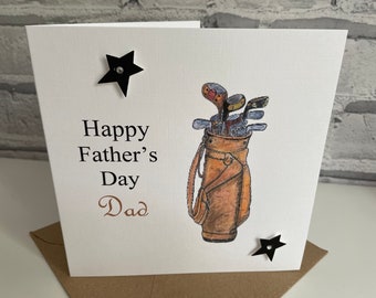 Golf Fathers Day Card Personalised, Dad, Daddy, Grandad, Grandfather