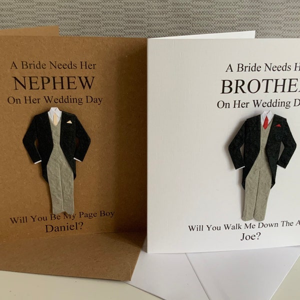 Personalised Will You Be My Best Man Card, Page Boy, Usher, Give Me Away, Groomsman, Witness, Dad, Brother, Nephew