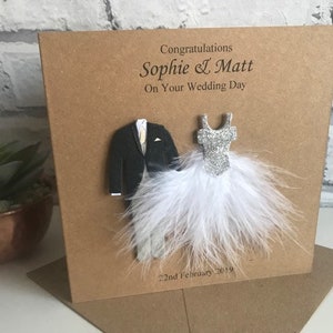 Personalised Wedding Card Personalised Wedding Day Card Couple, Mr & Mrs Kraft