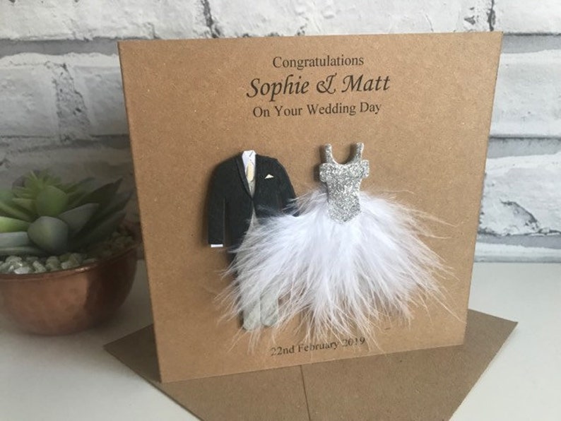 Personalised Wedding Card Personalised Wedding Day Card Couple, Mr & Mrs Kraft