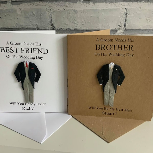 Personalised Will You Be My Best Man Card, Usher, Page Boy, Groomsman, Witness, Dad, Brother, Best Friend