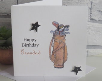 Personalised Golf Birthday Card Dad, Grandad, Son, Cousin, Uncle 40 50 60 70 80 any age