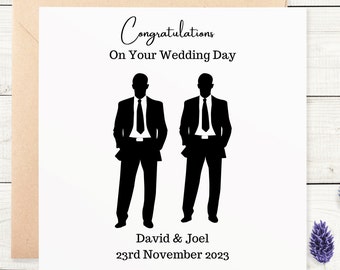 Personalised Gay Wedding Card, Mr & Mr, Gay Couple, Engagement