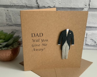 Personalised Will You Give Me Away Card, Dad, Brother, Grandad, Uncle, Son