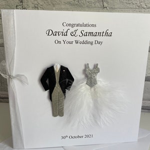 Personalised Wedding Card - Personalised Wedding Day Card - Couple, Mr & Mrs - 8 x 8" Large