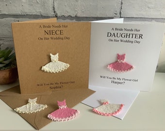 Will You Be My Flower Girl Card, Bridesmaid, Maid of Honour, Sister, Daughter, Niece etc.