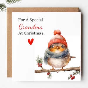 Carte de Noël Robin personnalisée pour maman, papa, grand-père, oncle, grand-mère, grand-mère, grand-mère, grand-mère, père, soeur, ami, grand-mère, tante, femme