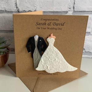 Personalised Wedding Card Personalised Wedding Day Card Couple, Mr & Mrs Kraft