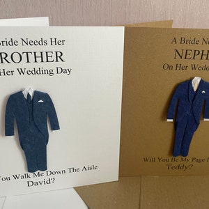 Personalised Will You Be My Best Man Card, Page Boy, Usher, Give Me Away, Groomsman, Witness, Dad, Brother, Nephew image 1