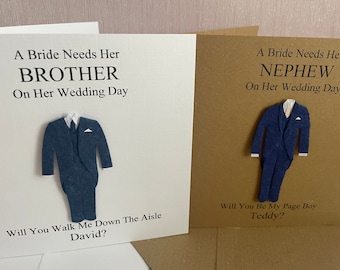 Personalised Will You Be My Best Man Card, Page Boy, Usher, Give Me Away, Groomsman, Witness, Dad, Brother, Nephew