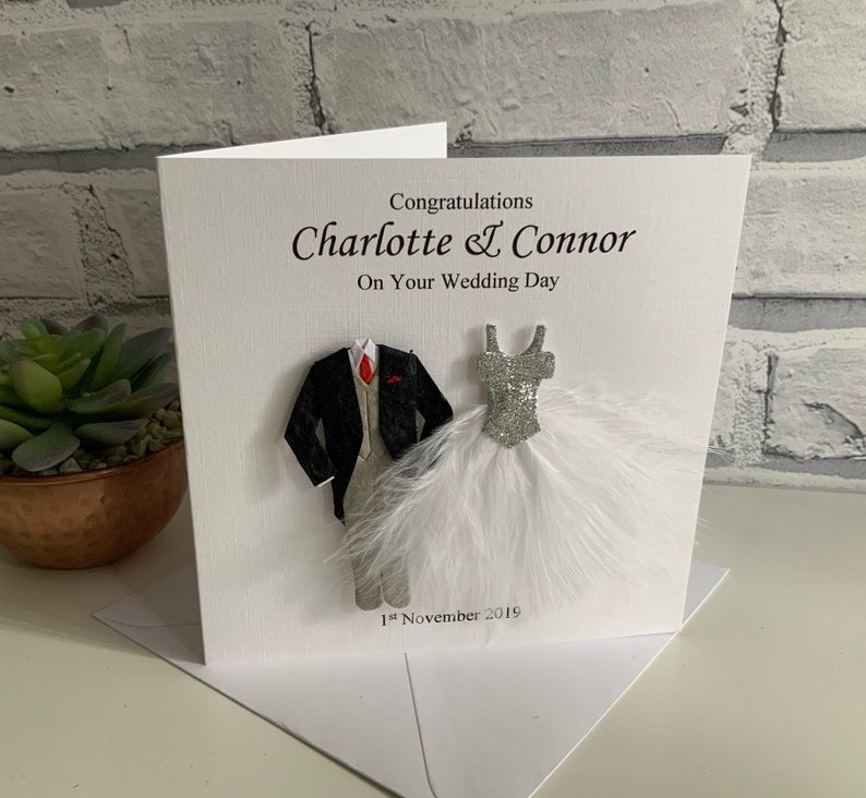 Personalised Wedding Card Personalised Wedding Day Card Couple, Mr & Mrs White