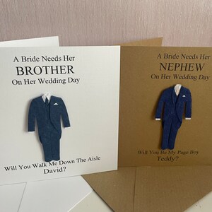 Personalised Will You Be My Best Man Card, Page Boy, Usher, Give Me Away, Groomsman, Witness, Dad, Brother, Nephew image 8