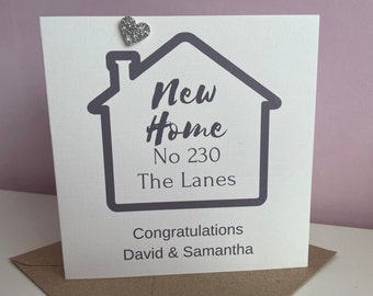 Personalised New Home Card, Housewarming, Greetings Card, First Home, Moving Home, Congratulations