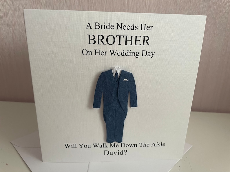 Personalised Will You Be My Best Man Card, Page Boy, Usher, Give Me Away, Groomsman, Witness, Dad, Brother, Nephew image 3
