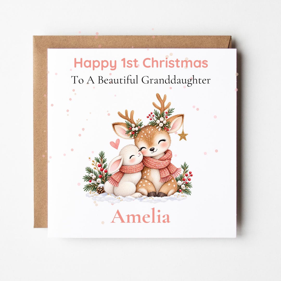 Personalised 1st Christmas Card Granddaughter, Daughter, Great ...