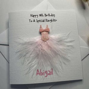 Carte d'anniversaire personnalisée 18e petite-fille fille grand-mère grand-mère amie nièce maman tante robe 21-30 40 50 60 70 70