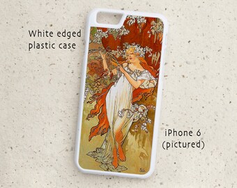 Phone Cover -all iPhone models - Spring - Art Nouveau - Alphonse Mucha - smartphone - Famous Art - Samsung Galaxy  S6 S7 S8 & more