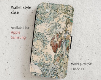 iPhone Case (all current models) - Alphonse Mucha - Art Nouveau - wallet style flip case -  Samsung Galaxy S20 - S23 & more