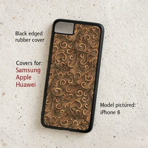 Phone case - Cork - Swirls - Vegan leather