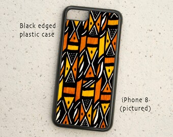 Phone cover - all iPhone models  - African Mud Cloth Design - Samsung Galaxy models & more - Abstract Design