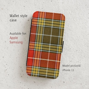 Funda para iPhone (todos los modelos actuales) - Tartán escocés - Funda tipo billetera - Samsung Galaxy S20 - S23 y más