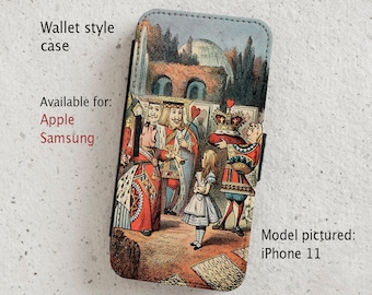 iPhone Case (all current models) - Alice in Wonderland - wallet flip case -  Samsung Galaxy S20 - S23 & more