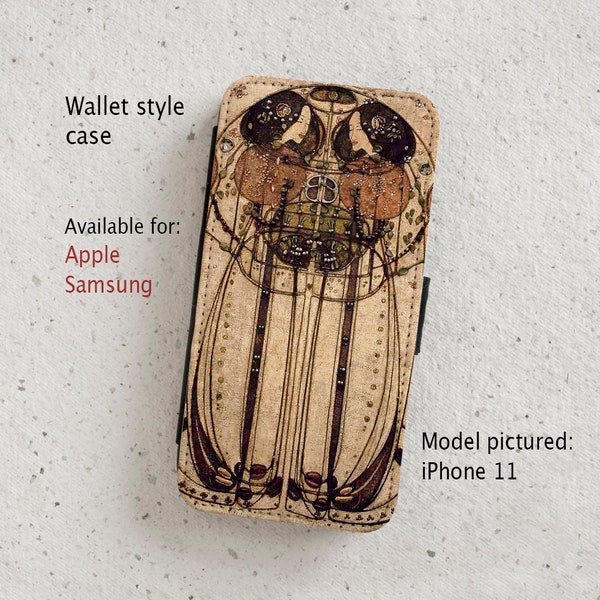 iPhone Case (all current models) - Charles Rennie Macintosh - Wallet flip case -  Samsung Galaxy S20 - S23 & more