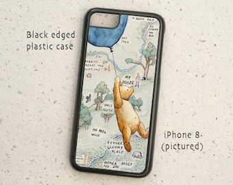 Phone cover - all iPhone models  - Samsung Galaxy S6 - S20  - Winnie the Pooh -  100 Acre Wood map
