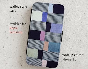 iPhone Case (all current models) - Abstract African Textile - Wallet style flip case -  Samsung Galaxy S20 - S23 & more