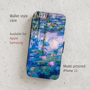 iPhone Case (all current models) - Monet Water Lilies - wallet style flip case -  Samsung Galaxy S20 - S23 & more