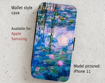 iPhone Case (all current models) - Monet Water Lilies - wallet style flip case -  Samsung Galaxy S20 - S23 & more