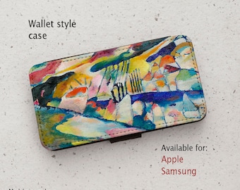 iPhone Case (all current models) - Kandinsky Painting - Wallet style flip case -  Samsung Galaxy S20 - S23 & more