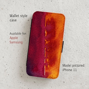 iPhone Case (all current models) - Watercolor  Abstract #22 - wallet style flip case -  Samsung Galaxy  S20 - S23 & more