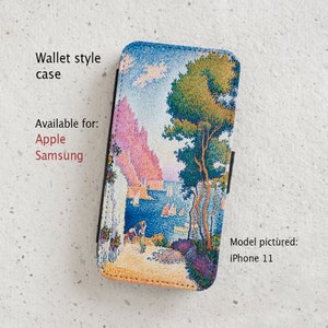 iPhone Case (all current models) - Paul Signac landscape painting - wallet flip case -  Samsung Galaxy S20 - S23 & more