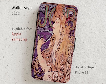 iPhone Case (all current models) - Alphonse Mucha - Art Nouveau - wallet style flip case -  Samsung Galaxy S20 - S23 & more
