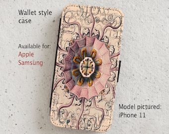 iPhone Case (all current models) - Jellyfish - Sea Creature Vintage Illustration - wallet flip case -  Samsung Galaxy S20 - S23 & more