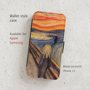iPhone Case (all current models) - Edvard Munch - The Scream - wallet style flip case -  Samsung Galaxy S20 - S23 & more