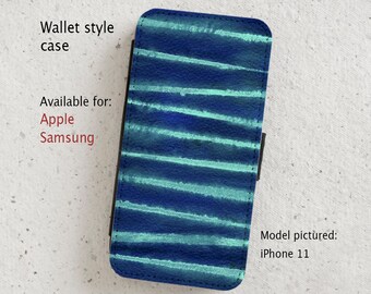 iPhone Case (all current models) - Watercolour Abstract # 25 - wallet style flip case - Samsung Galaxy S20 - S23 & more