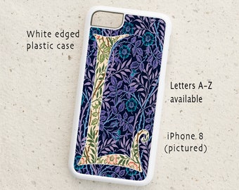 Phone cover - all iPhone models - Samsung Galaxy models  - smartphone - Mobile - William Morris Illustration - Letters A-Z - Personalised