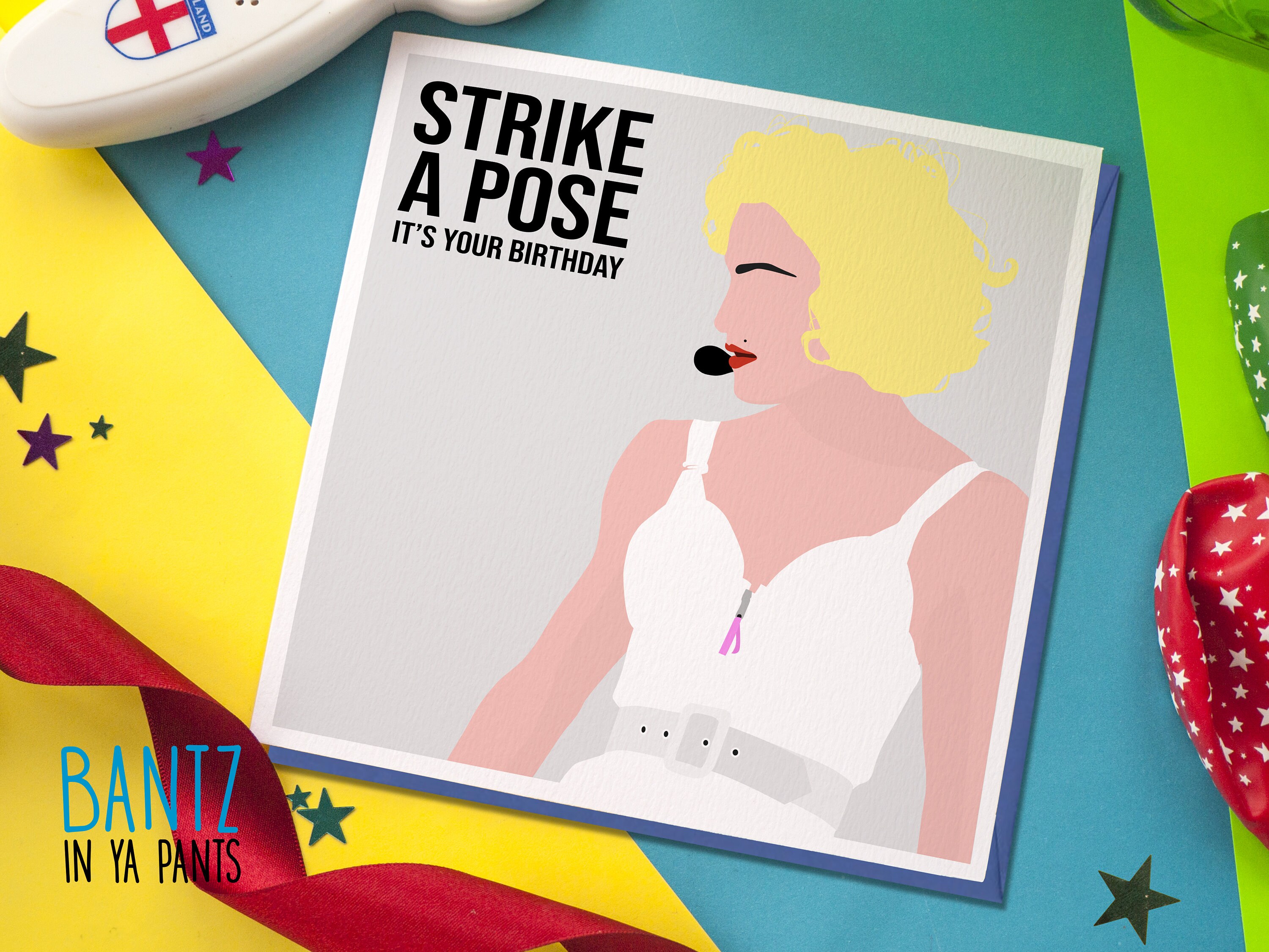 Funny Birthday Card Madonna Birthday Card Strike A Pose - Etsy UK