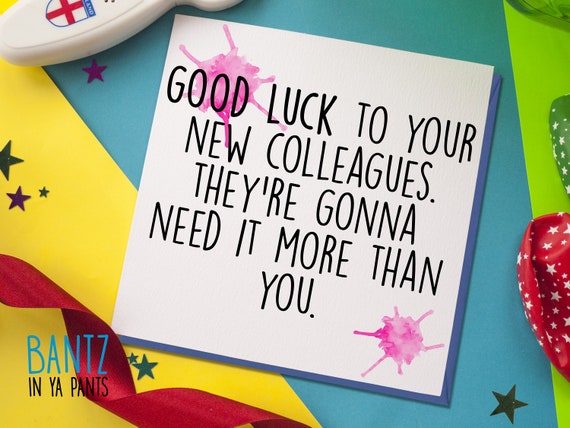 Laisser La Carte Carte De Collegue Bonne Chance Etsy