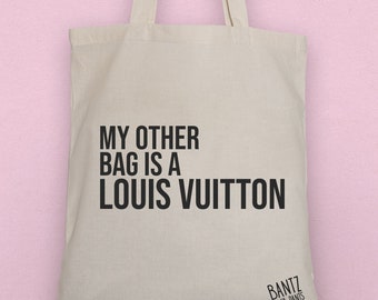 Long Handle Cotton Tote Bag - Funny Secret Santa Gift for Girls Ladies -  Funny and Cheeky Slogan Tote Bag - My Other Bag - Bantz Merch